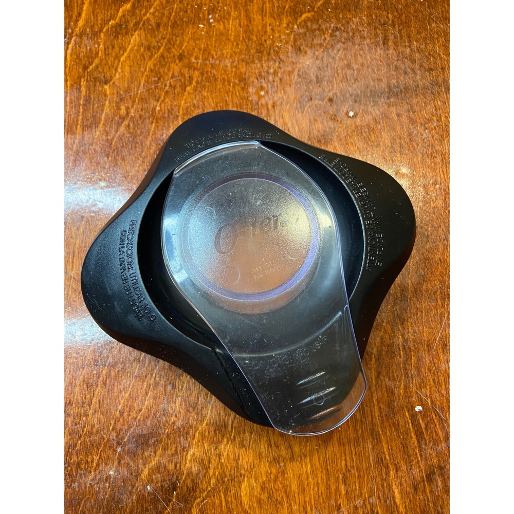 Oster 5 cup Blender Lid Square Top Replacement Black Clear Filler Cap 110408